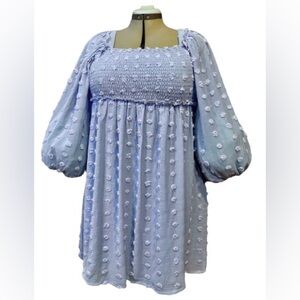 NWT Listicle puff sleeve babydoll dress sz med